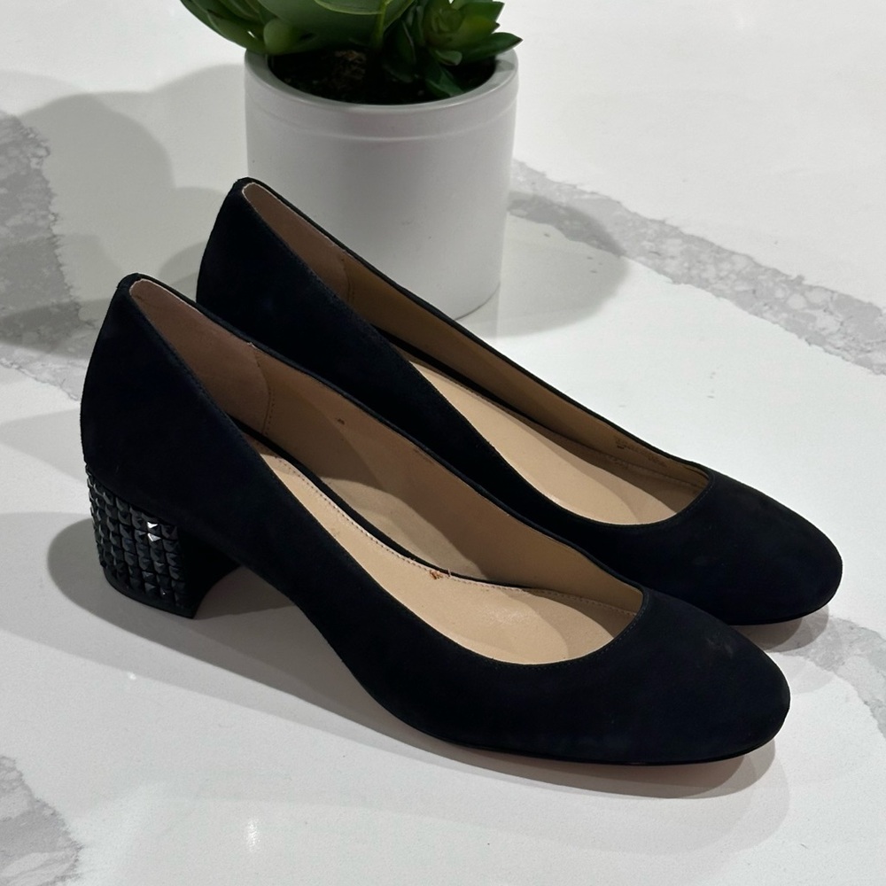 Michael Kors Black Heels with Silver Accents